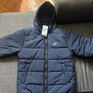Nike Men’s  Dark Navy Hooded Puffer Coat